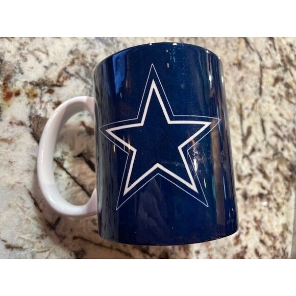Dallas Cowboys 12 oz Ceramic Coffee Mug Licensed NFL‎ Blue Star Football - Picture 2 of 6